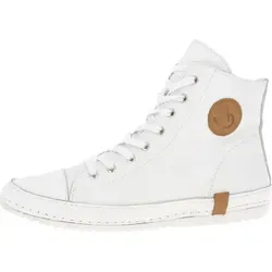 Andrea Conti Damen Stiefelette High Top Sneaker 0025902 in Weiß - Stylischer High-Top-Sneaker für Damen, aus hochwertigem Leder mit praktischem Reißverschluss und flexibler Laufsohle für optimalen Tragekomfort.