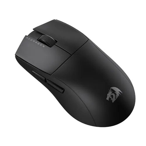 Redragon M916 LIT Kabellose Gaming Maus, 49G Ultra-Light 8K DPI Maus mit ergonomischem, natürlichem Griff, voll programmierbare Tasten, Software unterstützt DIY Keybinds & DPI