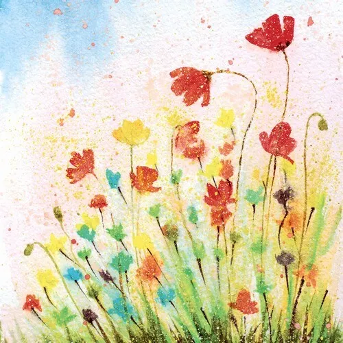 Servietten Flourish Aurora Blumen Wiese Sommer Frühling Natur bunt Tischdeko 20