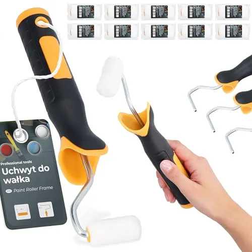 10x Farbroller 5 cm 3x Farbrollerbügel Bügel Farbwalze Malerrolle Lackierrolle Fassadenfarbe Rollerpinsel Wand Set Malerbedarf Anstricharbeiten Renovierung