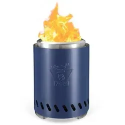 Rauchfreie Tischfeuerstelle 21,8 cm blau mit Zubehör
