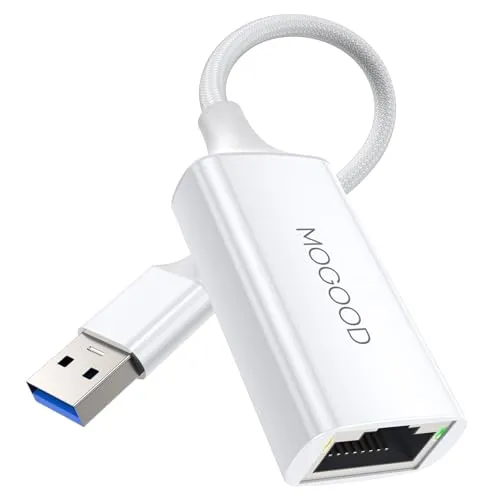MOGOOD LAN Adapter 3.0, 1000 Mbps Ethernet Adapter USB auf RJ45, Typ A auf Gigabit Ethernet Netzwerkadapter, für PC, Laptop, Desktop, MacBook, Surface, Windows, Linux