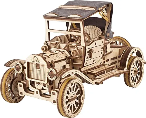 UGEARS Siva Retro Car - 3D Holzpuzzle - Sonstige Kategorie: Vintage Design mit erstaunlicher Detailgenauigkeit für über 7 Stunden Bauspaß – ideal als Geschenk oder stilvolle Dekoration.