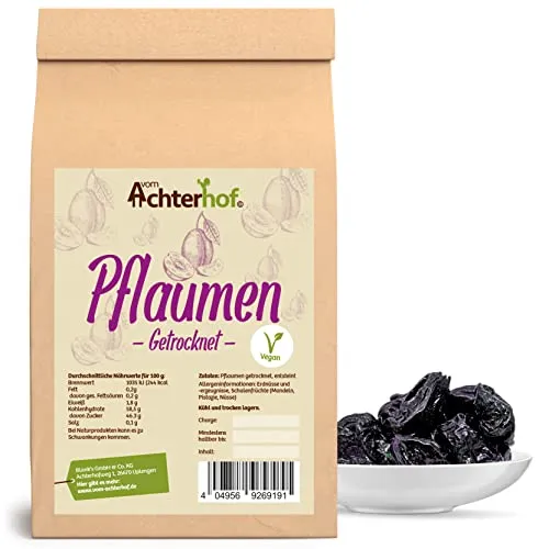 Pflaumen entsteint getrocknet 500g | Feinste französische Pflaumen getrocknet und entsteint | natürlich, ungezuckert und ungeschwefelt | vom Achterhof