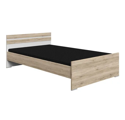 Lomadox Bettgestell CANTON-43, Eiche Nb. mit weiß, Liegefläche 120x200 cm