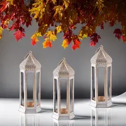 Orientalische Laterne Dekoration Raki – 3er Set in Weiß - Set aus drei handgefertigten orientalischen Laternen in stilvollem Weiß. Ideal für stimmungsvolle Lichtakzente und ein elegantes Ambiente in jedem Raum. Jedes Stück ist ein einzigartiges Highlight.