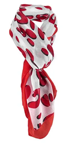 TigerTie Halstuch in rot orange schwarz grau gemustert - Schalgröße 100 x 100 cm