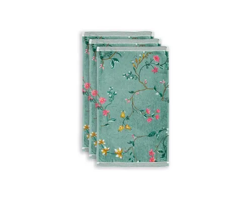 PiP Studio Handtuch Les Fleurs Green 30X50 Set A 3 in grün von Pip Studio