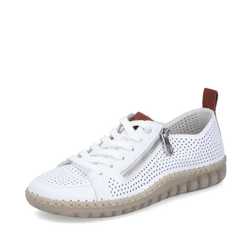 Rieker Damen Low-Top Sneaker N2405 – Bequeme Halbschuhe für jeden Tag - Halbschuhe für Damen mit praktischem Reißverschluss und herausnehmbarer Innensohle für individuellen Komfort. Ideal für den täglichen Einsatz, leicht und stylisch.