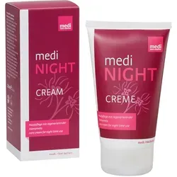 medi night Pflegecreme für die Nacht - Nachtpflege für müde Beine, ideal nach dem Tragen von Kompressionsstrümpfen. Mit Rosskastanie und Jojobaöl für beruhigende Erholung und Hautregeneration.