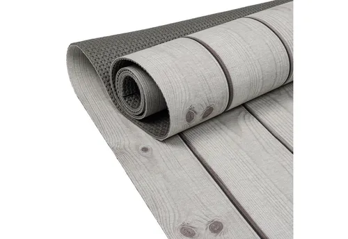 ANRO Küchenläufer RANNA Hochwertig Küchenteppich Teppich Textil, Eckig, Bodenläufer 100x65cm Holz Dielen Grau pflegeleicht