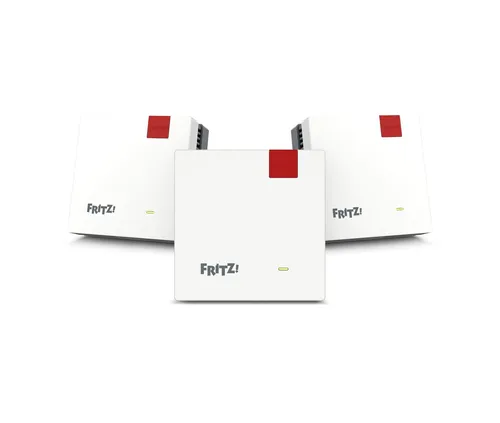 AVM FRITZ!Mesh Set 1600 - WLAN Mesh-System 3000 Mbit/s - WLAN-Verstärker & Repeater mit Wi-Fi 6 für blitzschnelles Internet bis 3000 Mbit/s. Ideal für ruckelfreies Streaming und Gaming in großen Wohnungen bis 7 Zimmern.
