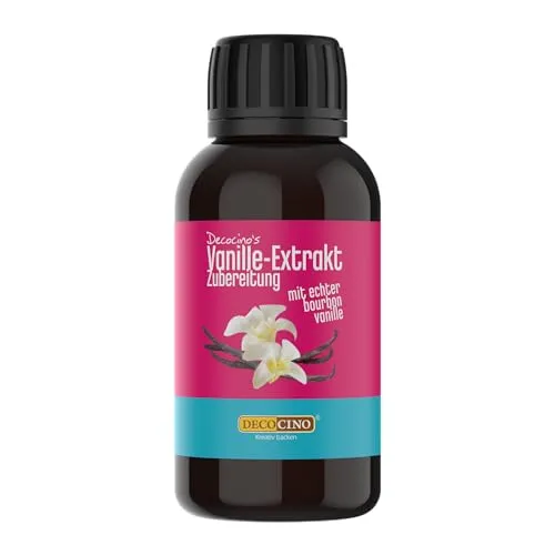 DECOCINO Vanille-Extrakt (100 ml) natürlicher Vanille Geschmack ohne Alkohol, aus Madagascar Bourbon – für Kuchen, Torten und Getränke – Vegan