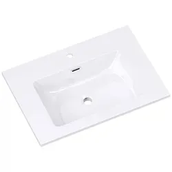 Mai & Mai Einbauwaschbecken Col02-700, 70x48cm - Modernes Einbauwaschbecken aus robustem Gussmarmor, leicht zu reinigen und ideal für stilvolle Badezimmergestaltungen.