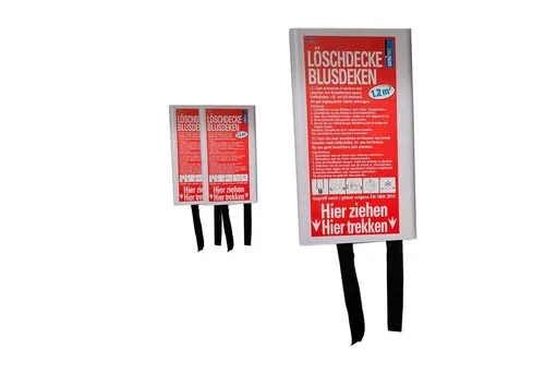 BURI Löschdecke Feuerlöschdecke Löschdecke Wandhalterung Feuerschutzdecke 1,2 qm, (3-St)