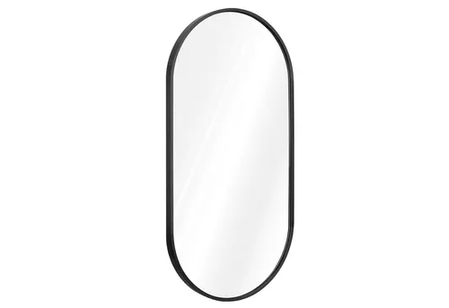 Navaris Ovaler Wandspiegel mit Rahmen - Eleganter schwarzer Deko Spiegel (75 x 38 x 3 cm) zum Aufhängen, ideal für jeden Raum und verleiht Ihrem Zuhause einen modernen Touch.