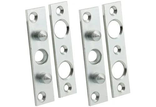 BASI® Bändersicherung BSA90 - 2er Set Türsicherung - Türbeschläge für optimalen Einbruchschutz, aus verzinktem Stahl mit stabilen Zapfen und Maueranker für zusätzliche Sicherheit.