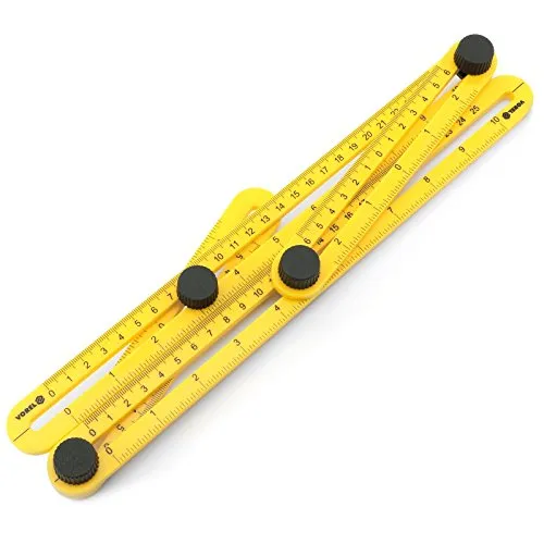Vorel® Multifunktionales- Mess- Lineal 250 mm Skala Mehr- Winkel- Lehre Multi- Schmiege Kunststoff Winkel Maß Schablone