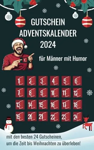 Gutschein-Adventskalender 2024 für Männer mit Humor - Entdecken Sie 24 kreative Gutscheine für humorvolle Männer! Ideal zum Verschenken oder für den Eigenbedarf. Ein unterhaltsamer Begleiter bis Weihnachten.