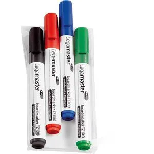 Legamaster Whiteboardmarker TZ 100, Rundspitze, Strichbreite 1,5-3mm, abwischbar, 4 Stück