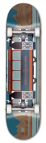 Mob Skateboard Ridgeway 8.0 Complete - Komplettboard 31.875 x 8 Zoll - Holzboard aus Ahornholz - fertig montiert - Anfänger und Profi Skateboard für Jugendliche, Erwachsene - Wagon mit Bergen