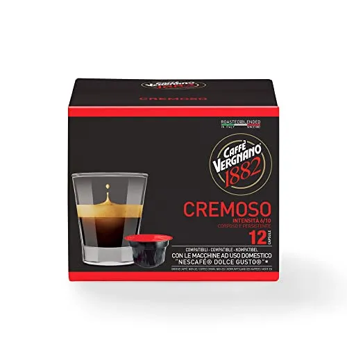Caffe Vergnano | Coffee Pods | Caffè Vergnano 1882, Intense 12 capsules | Espresso Coffee | 3.17 Ounce Total Weight