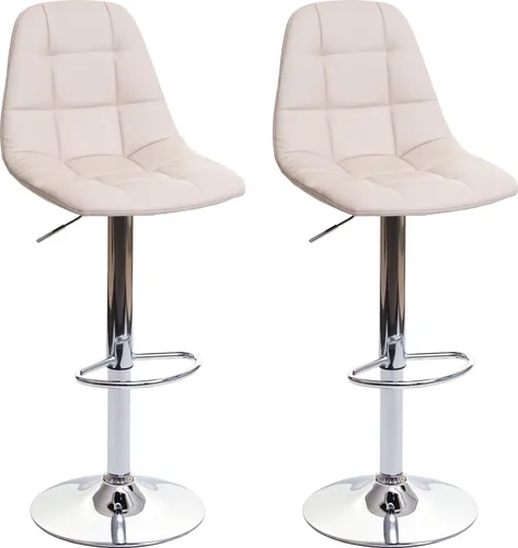 MCW Barhocker A67 2er-Set Creme-Beige Kunstleder in beige von Mendler