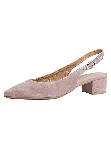 Tamaris Slingpumps 1-29500-42 341 - Damen-Pumps mit elegantem Design und bequemen 4 cm Blockabsätzen, aus hochwertigem Leder und mit innovativer TOUCH-IT-Technologie für optimalen Tragekomfort.