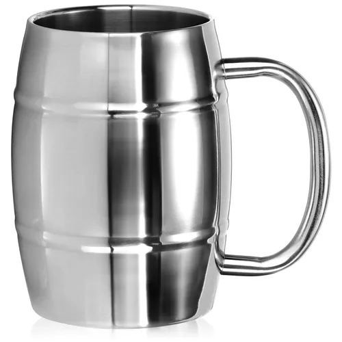 Edelstahlbecher XL - 400 ml Bierkrug aus Edelstahl 304 - Edelstahltasse