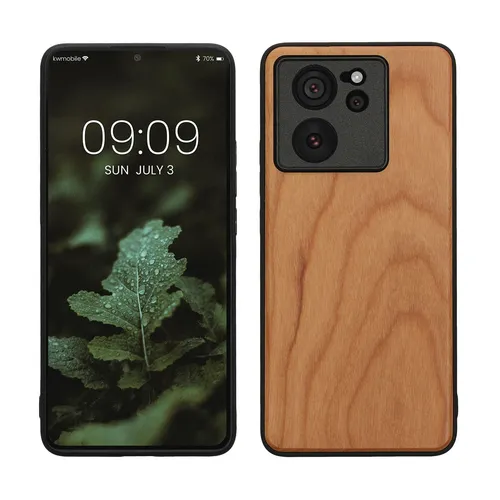 Holz Schutzhülle für Xiaomi 13T 13T Pro Hardcase TPU Bumper Kirschholz Hülle