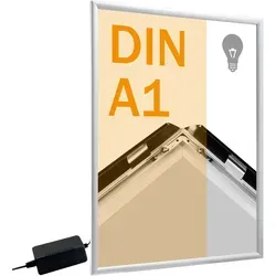 LED Klapprahmen A1 silber aus Aluminium von SPRINTIS Schenk GmbH & Co. KG