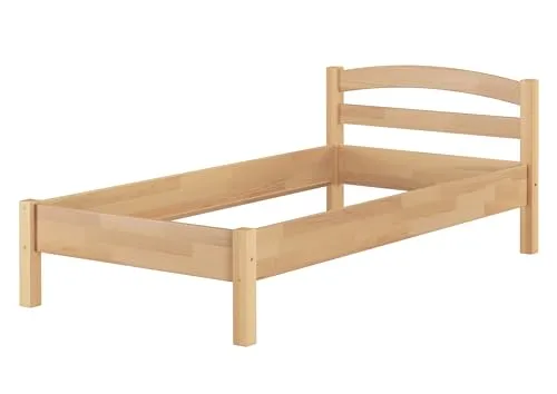 Erst-Holz®Massivholzbett Holzbett Buche Natur 90x200 Einzelbett Bettgestell ohne Zubehör 60.73-09 oR