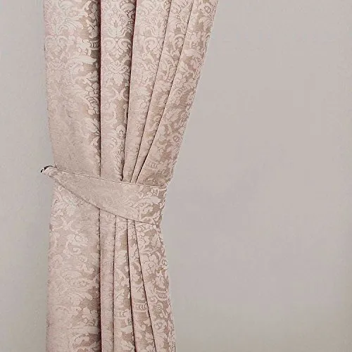 Homescapes 2 Raffhalter für Vorhänge Samt Jacquard Latte Sand Gardinen Raffhalter passend zu Samt Jacquard Vorhang