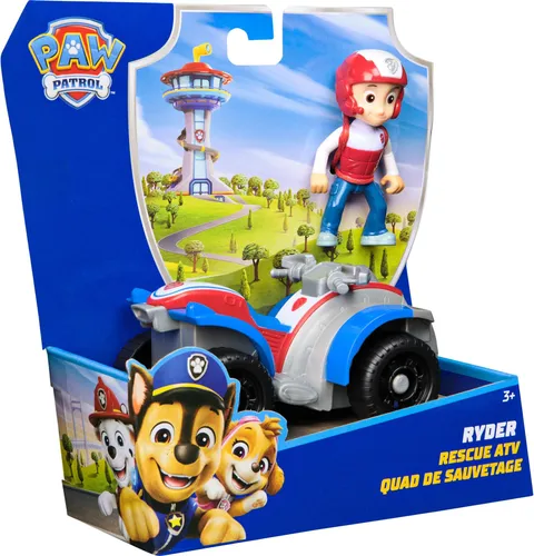 PAW PATROL Ryder-Figur mit Quad-Rettungsfahrzeug - Erlebe spannende Abenteuer mit Ryder und seinem detailgetreuen Quad-Rettungsfahrzeug! Ideal für PAW Patrol Fans ab 3 Jahren, fördert Teamgeist und Kreativität beim Spielen.