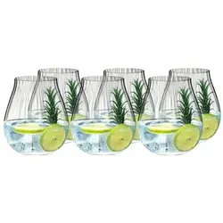 Riedel Gin Set Classic 6er Set - Gläser für Gin-Liebhaber – Tulpenförmige Kristallgläser für optimale Aromenentfaltung und mühelose Reinigung, spülmaschinenfest und robust, perfekt für unvergessliche Genussmomente.
