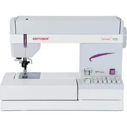 Gritzner Nähmaschine Tipmatic 1035 DFT – Vielseitige Nähmaschine - Die Gritzner Tipmatic 1035 DFT Nähmaschine bietet einen exakten Stofftransport und 57 Stiche für kreative Projekte. Robust und benutzerfreundlich – ideal für alle Nähvorhaben.