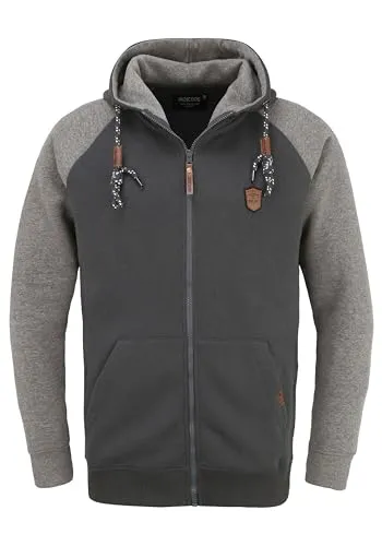 Indicode Terence Herren Sweatjacke Kapuzenjacke Hoodie mit Kapuze, Größe:M, Farbe:Grey Mix (914)
