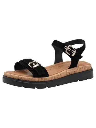 Tamaris Sandalette Damen Bequem schwarz, EU 37 - Moderne Tamaris Sandalette in elegantem Schwarz, ausgestattet mit der TOUCH-IT Funktion für herausragenden Tragekomfort. Ideal für jeden Anlass, sorgt die flache Sohle für ein angenehmes Laufgefühl.