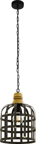 EGLO LED-Hängeleuchte Oldcastle - Stilvolle Hängelampe aus Holz für Esstische - Lampen - Elegante LED-Hängeleuchte mit einem Durchmesser von 31,5 cm, ideal für gemütliche Esstische und ein modernes Ambiente.