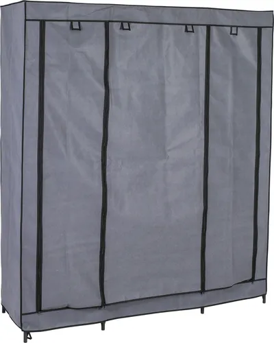 Kleiderschrank Sofia XXL - Grauer Vlies Kleiderschrank 150 x 175 x 45 cm - Kleiderständer, geräumig und stilvoll, ideal für die optimale Organisation Ihrer Kleidung.