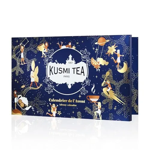 Kusmi Tea – Adventskalender 2025 – 24 Überraschungen – Schwarze, Grüne und Weiße Tees, Kräutertees – Geschenkidee für Frauen und Männer – Secret Santa