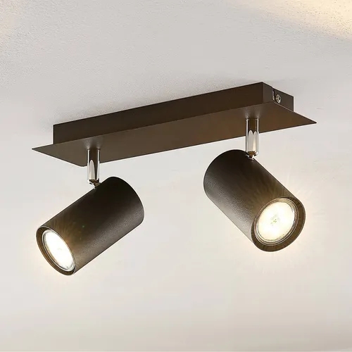 Lindby Deckenstrahler Joffrey, 2 x 10 W LED - Strahler aus Metall in mattem Schwarz, mit verstellbaren Köpfen für individuelle Lichtgestaltung – ideal für moderne Wohnräume.