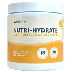 Nutri-Hydrate Elektrolyte & Aminosäuren Pulver - Nutri-Hydrate ist ein hochwertiges Pulver für optimale Flüssigkeitsversorgung und Energie. Ideal für Sport und aktive Tage, mit frischem Zitronengeschmack. Einfache Zubereitung für 30 Portionen.