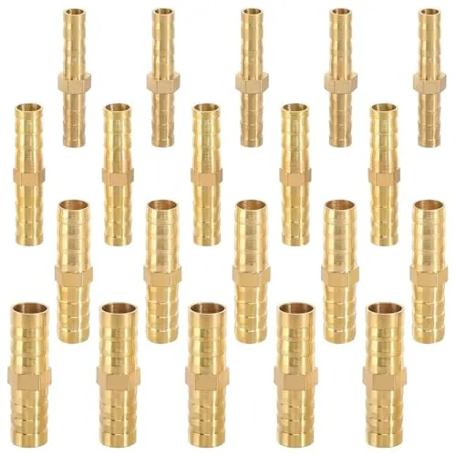 Stück Schlauchverbinder,schlauchverbinder messing,schlauch verbindungsstück für Wasserschlauch,Benzinschlauch,Kraftstoffleitung,Luftleitung(6 mm/8 mm/10 mm/12 mm) 20