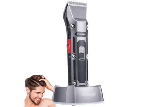 Akku Haarschneider mit LED-Display - Haarscherer mit 4 Aufsätzen und 240 Min Akku-Laufzeit. Ideal für präzise Frisuren und Bartstylings dank Keramikklinge und 3 Geschwindigkeitsstufen.