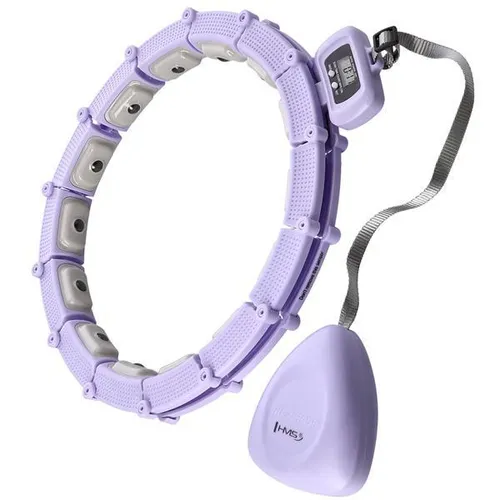 HHM14 HULA HOP VIOLET mit Magnesami und OBCIĄŻNIKIEM + LICZNIK - Bauchtrainer & Rückentrainer, ideal für effektives Training mit Gewichten und integriertem Zähler für Fortschrittskontrolle.