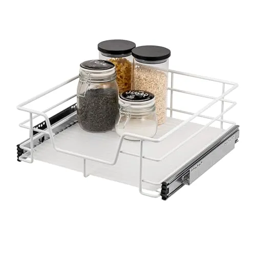 bremermann Teleskopschublade für 50 cm Schrank - Weiß - Küchenschubladeneinsätze mit maximaler Traglast von 15 kg und praktischem Vollauszug. Ideal für mehr Ordnung und Sichtbarkeit in Ihrem Küchenschrank!