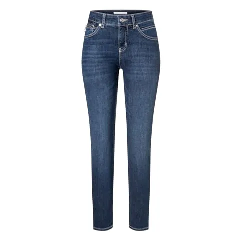 Slim-fit-Jeans MAC für Damen, Größe 42 - Damen-Slim-fit-Jeans von MAC in blau (new basic wash), ideal für lässige Freizeitlooks. Langlebig durch 97% Baumwolle und 3% Elasthan, mit schmaler Beinform und normaler Leibhöhe.