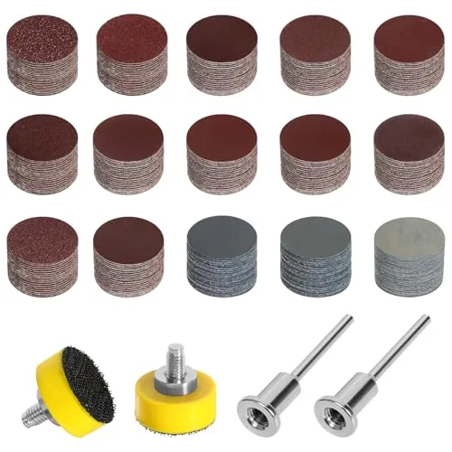 Stück Schleifblüten Schleifscheiben Runde Nassschleifpapier Schleifpapier Set 25mm Schleifpads für Holz Metall Spiegel Schmuck Polieren (Körnung 80-5000) 300