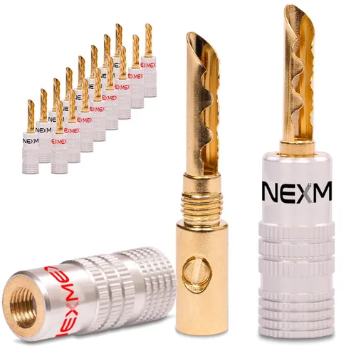 Hohl Bananenstecker 4mm vergoldet 18x Stecker NEXMEX für HiFi Lautsprecherkabel